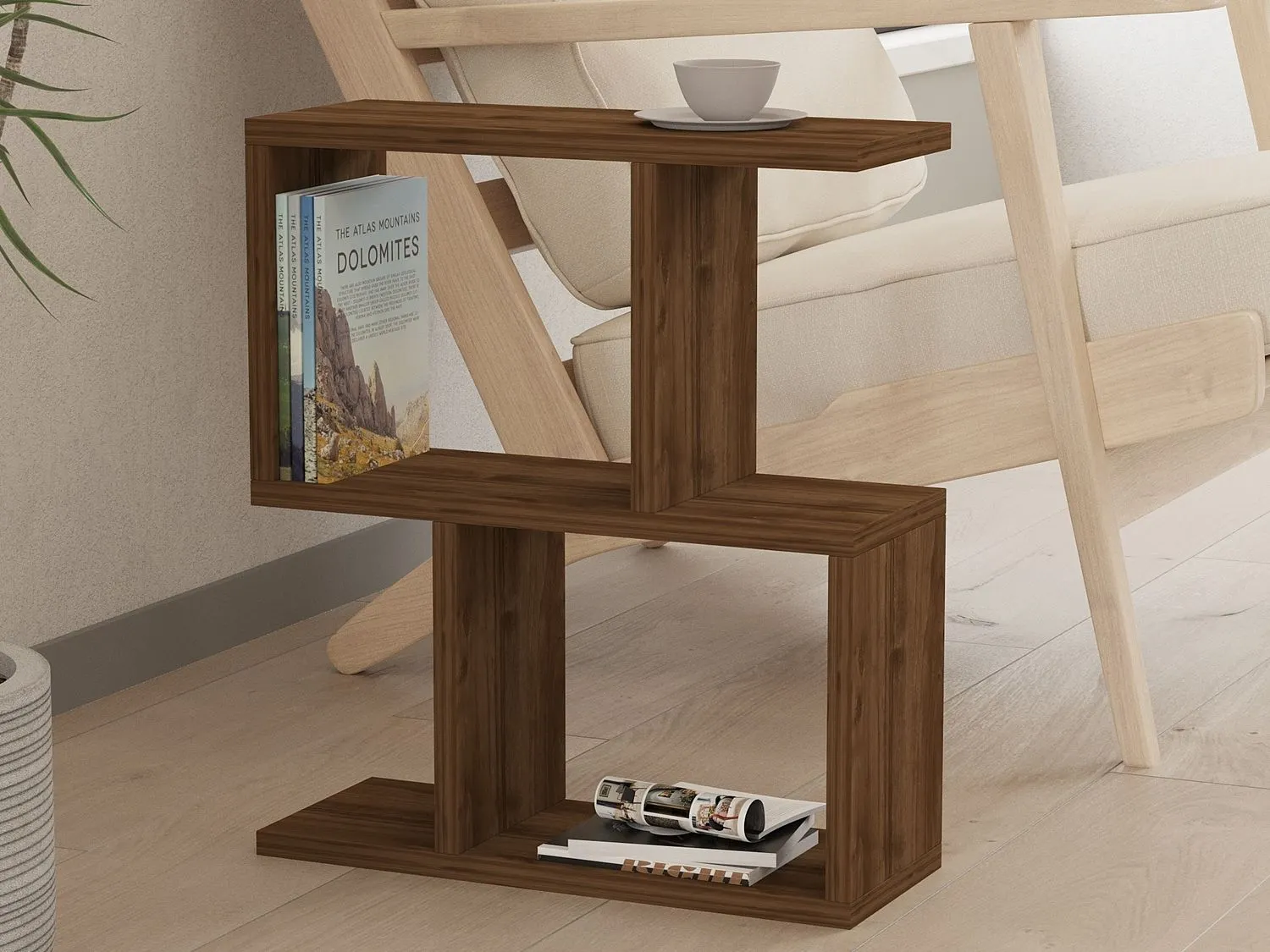 Stolik boczny wielofunkcyjny ZET 45x17 cm orzechowy - ASI_835PUQ3026