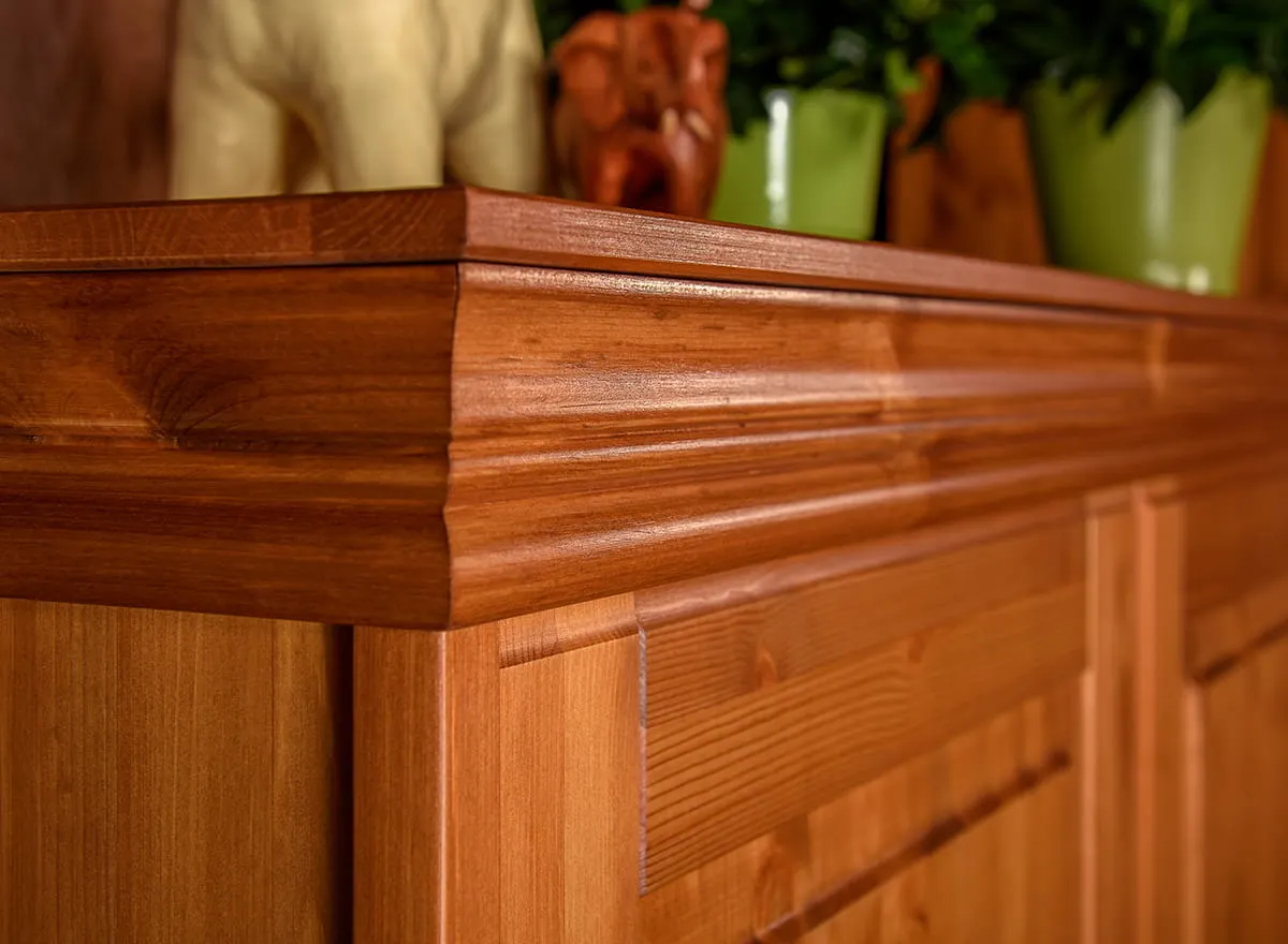 Szafa 4-drzwiowa z lustrem sosnowa Toskania Kolor: bejca - PL2018