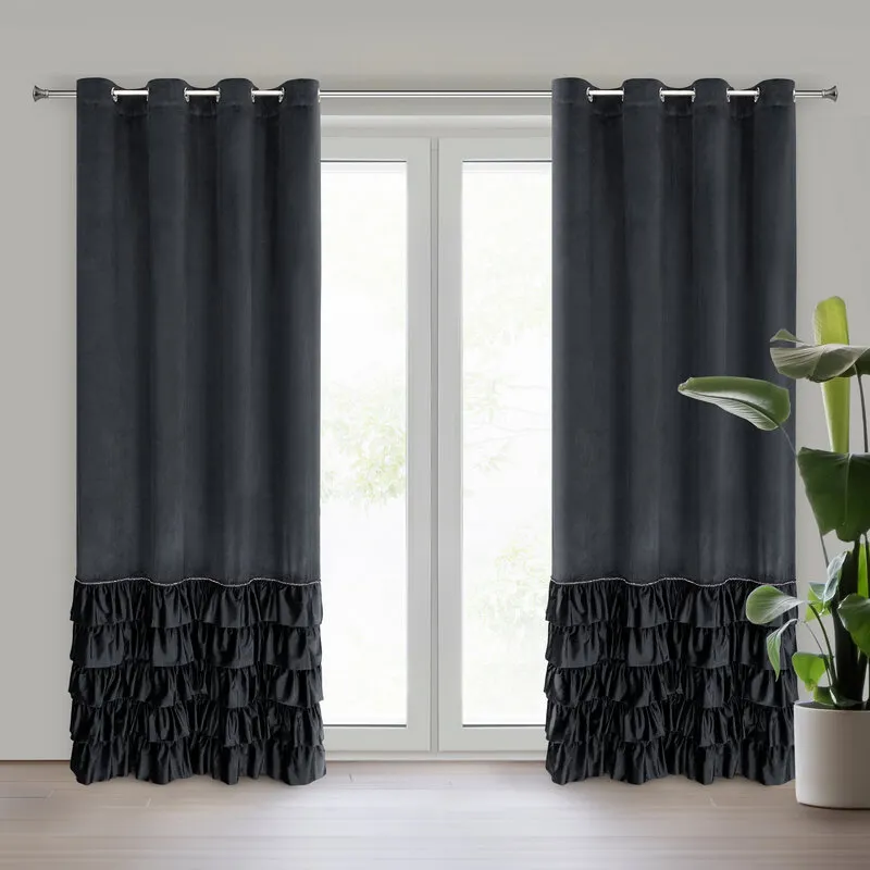 ZASŁONA GOTOWA CARLI 140 X 250 CM CZARNY ZASŁONA GOTOWA CARLI 140 X 250 CM CZARNY
