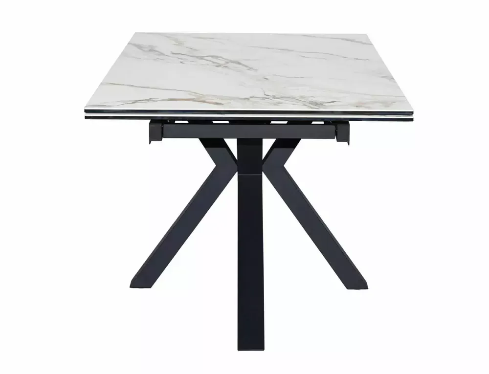 Stół rozkładany COLUMBUS CERAMIC 90x160-240 cm Amber Bianco biały efekt marmuru Signal — zdjęcie 6