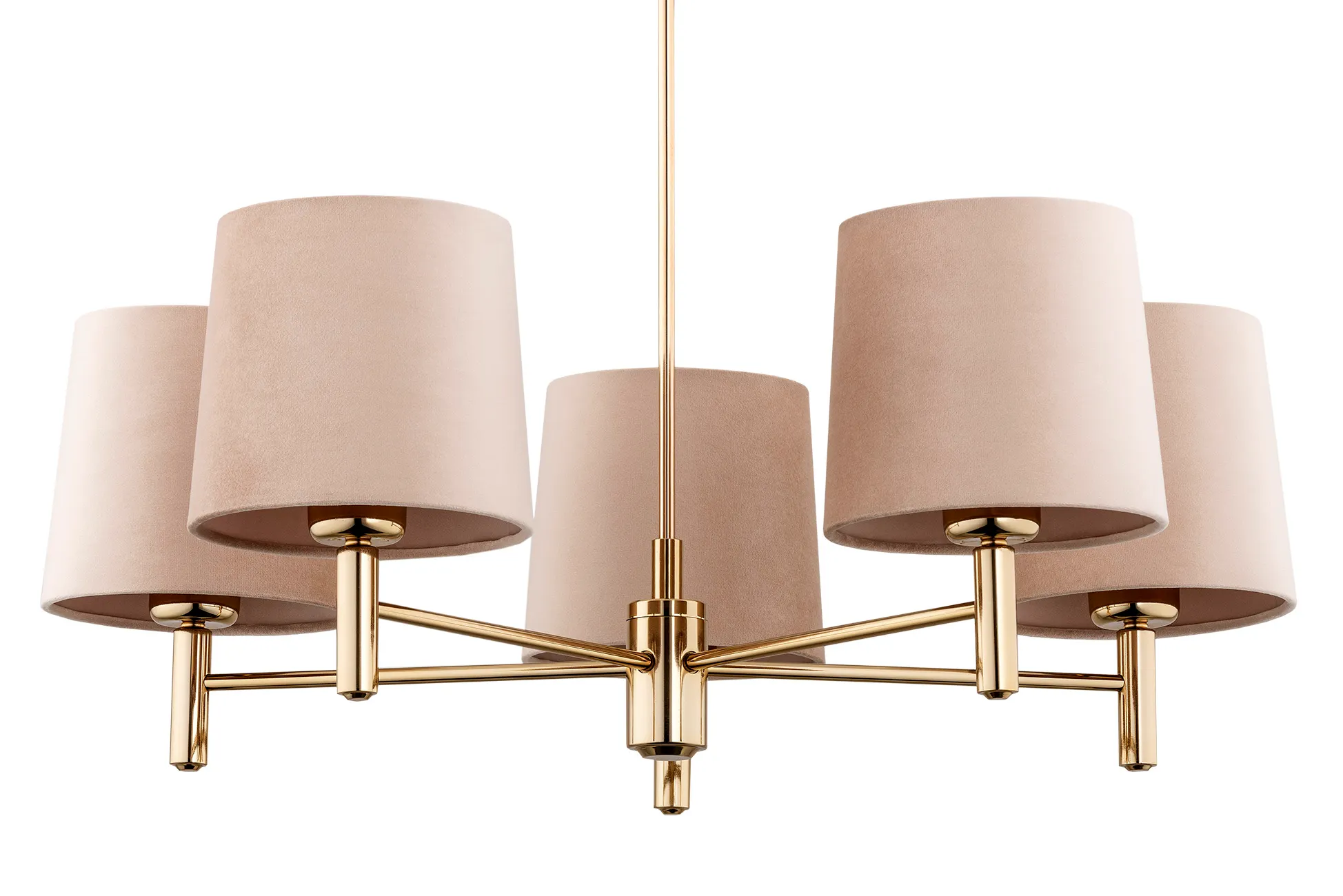 Żyrandol PONTE PLUS metalowy mosiądz beżowy 71x63 cm - 2105