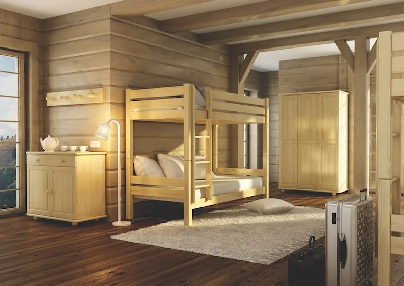 LK136 łóżko S80 W165 D200 sosna naturalny DREWMAX