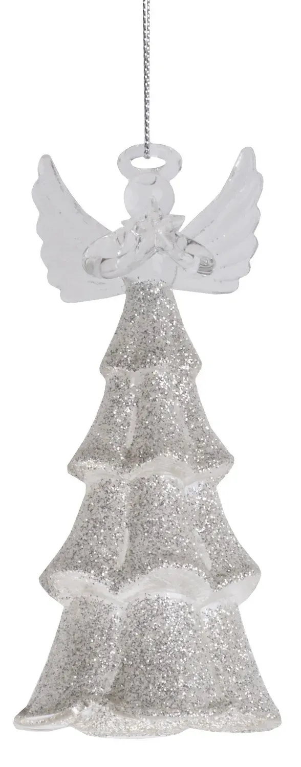 ANIOŁ szklany z falbankami duży szampański ANIOŁ szklany z falbankami duży szampański