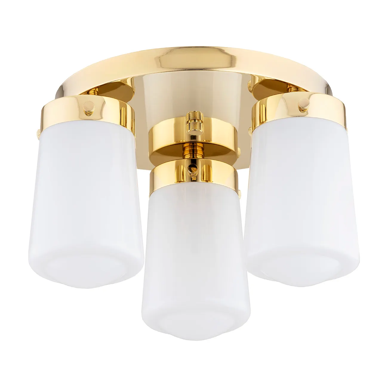 Plafon PASADENA metalowy mosiądz biały 36x25cm - 6165