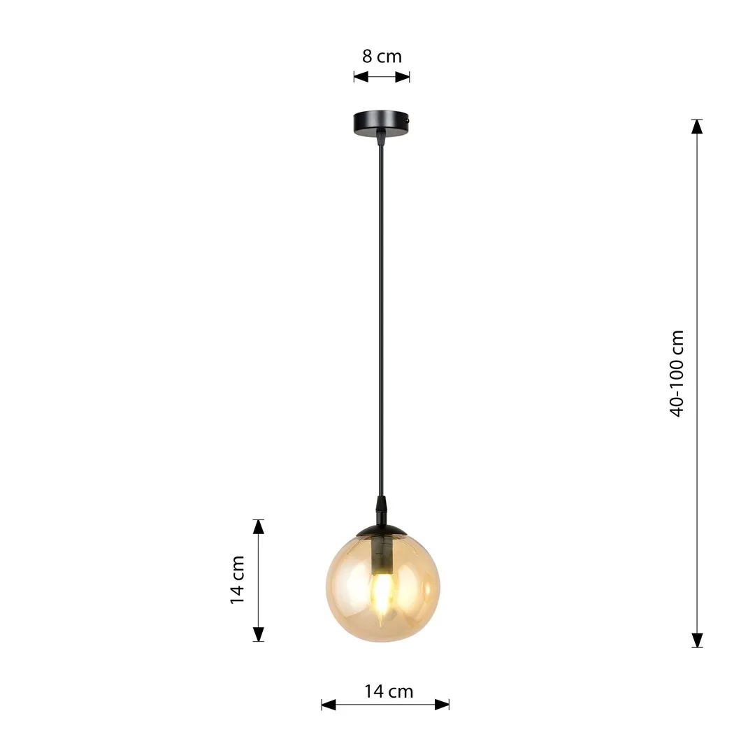 Lampa wisząca COSMO 1 czarny miodowy — zdjęcie 9