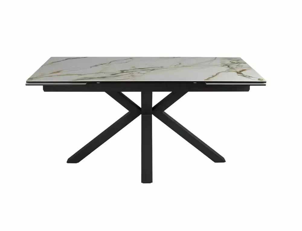 Stół rozkładany COLUMBUS CERAMIC 90x160-240 cm Amber Bianco biały efekt marmuru - COLUMBUSBC160