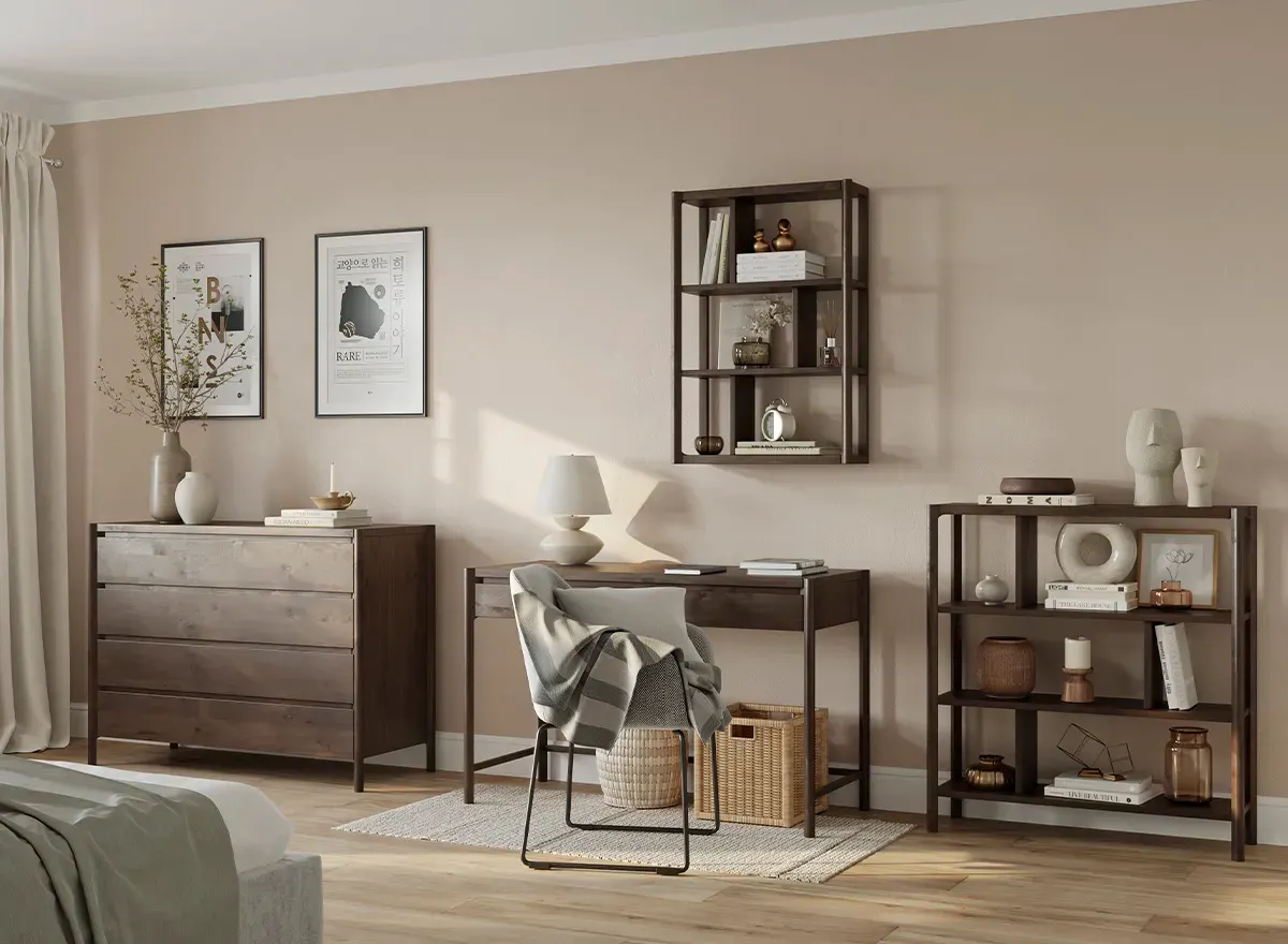 Regał dębowy średni CAMPI tabacco - KULCA09T