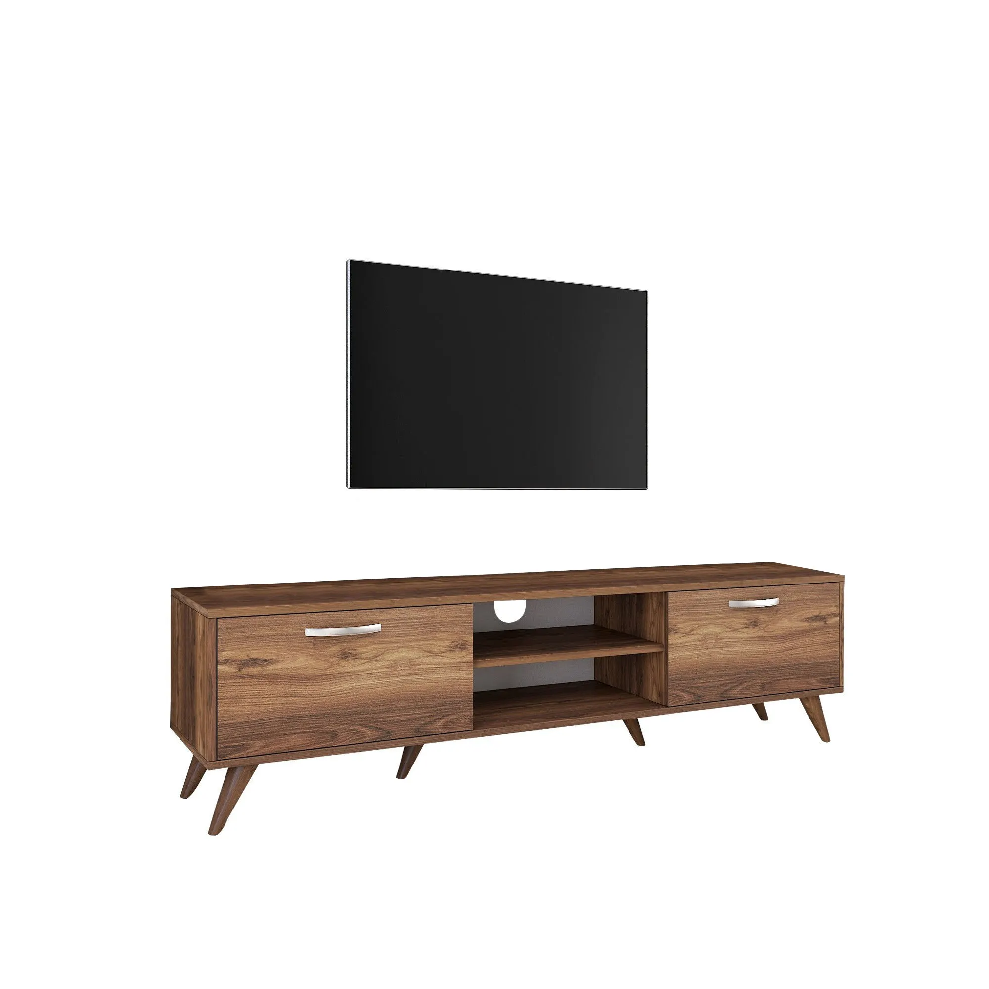 Szafka RTV drewniana 2-drzwiowa A9 180 cm orzechowy