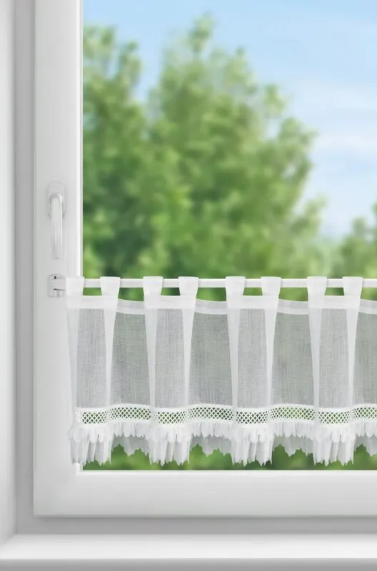 FIRANA GOTOWA KATRIN NA SZELKACH 150 X 40 CM BIAŁY FIRANA GOTOWA KATRIN NA SZELKACH 150 X 40 CM BIAŁY