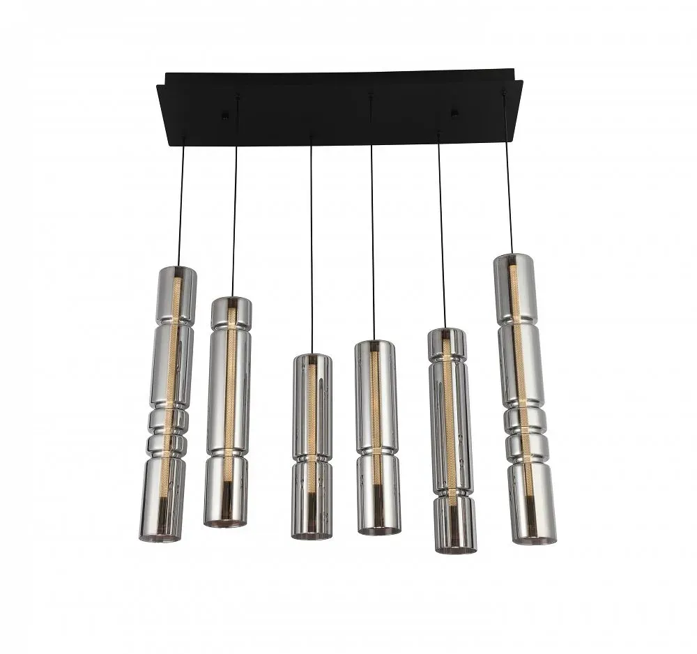 Lampa wisząca CILINDRO 6 LED dymiony