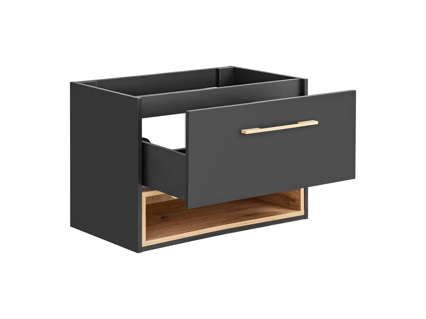 Szafka pod umywalkę BORNEO COSMOS szara, dąb artisan 80x57x46cm - BORNEO_COSMOS_821_FSC