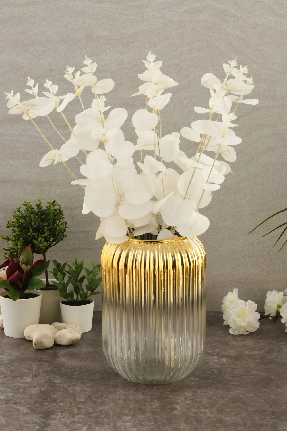 Wazon szklany cieniowany LINE D20G 10x10x20 cm złoty - ASI_329SBL1103