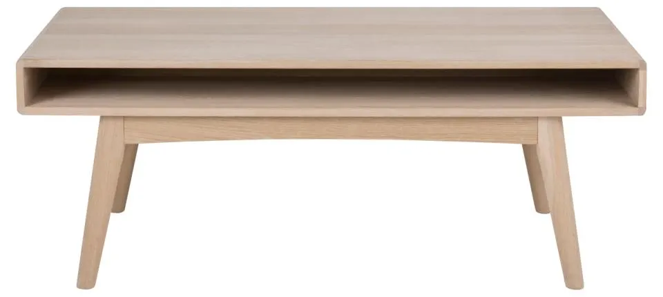 Stolik kawowy z półką AVERNA 130x70x50 cm Bielony — zdjęcie 3