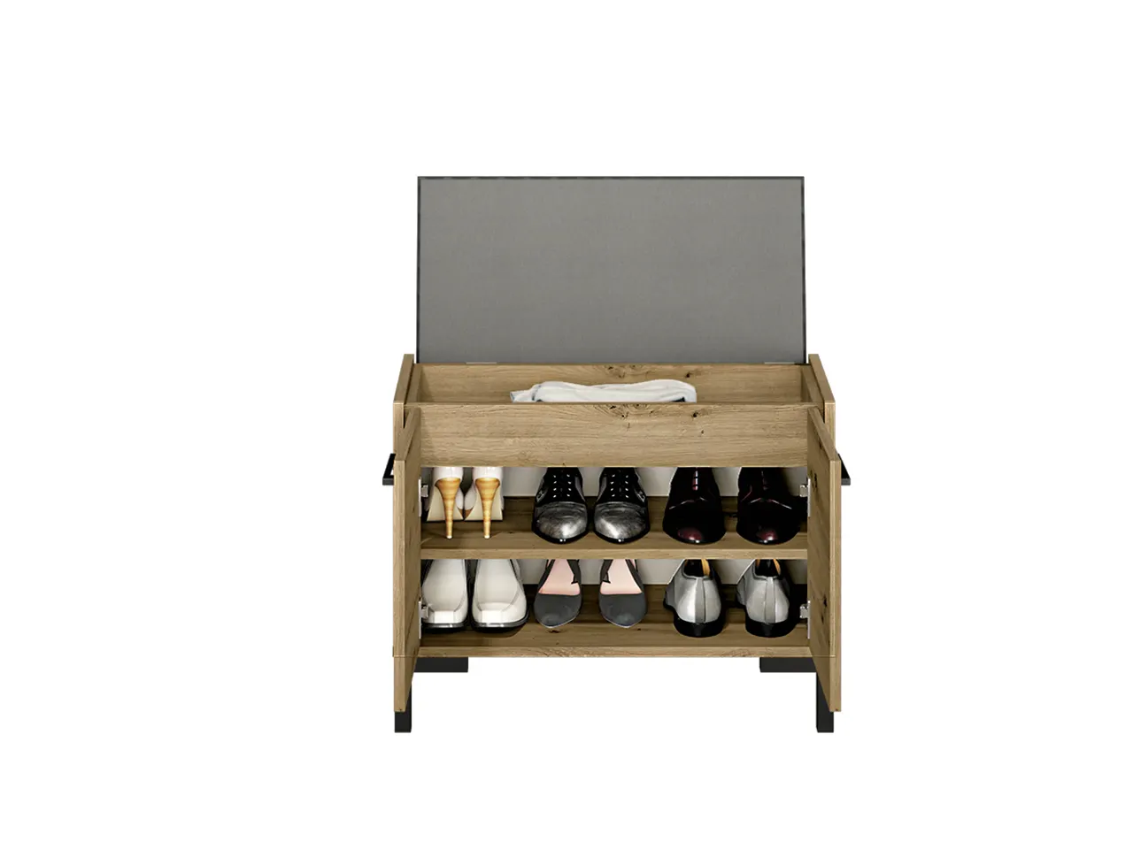 Szafka na buty z siedziskiem i schowkiem NEVIO 04 dąb artisan - 1NEVI04-001