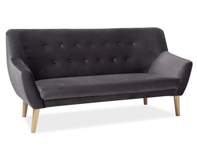Sofa 3-osobowa NORDIC 3 VELVET Bluvel 14 szary