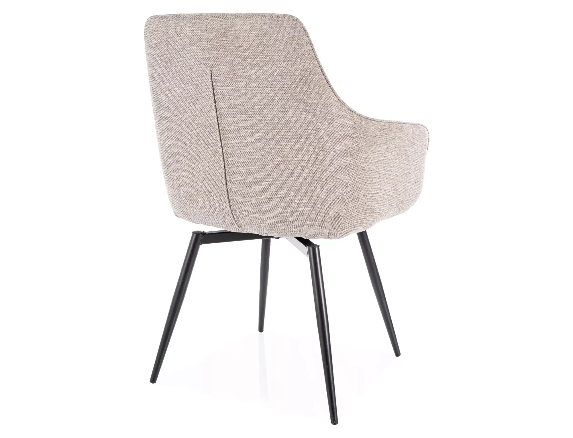 Krzesło obrotowe tapicerowane SERVIO BREGO 31 pikowane jasny beż czarne nogi - SERVIOBRCJBE