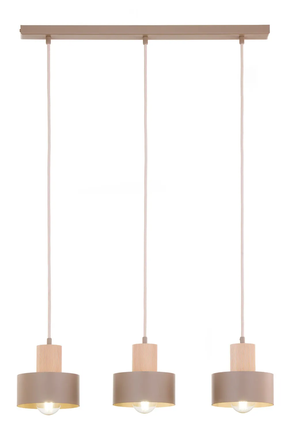 Lampa wisząca RIF WOOD 3 ciepły beż drewno bukowe