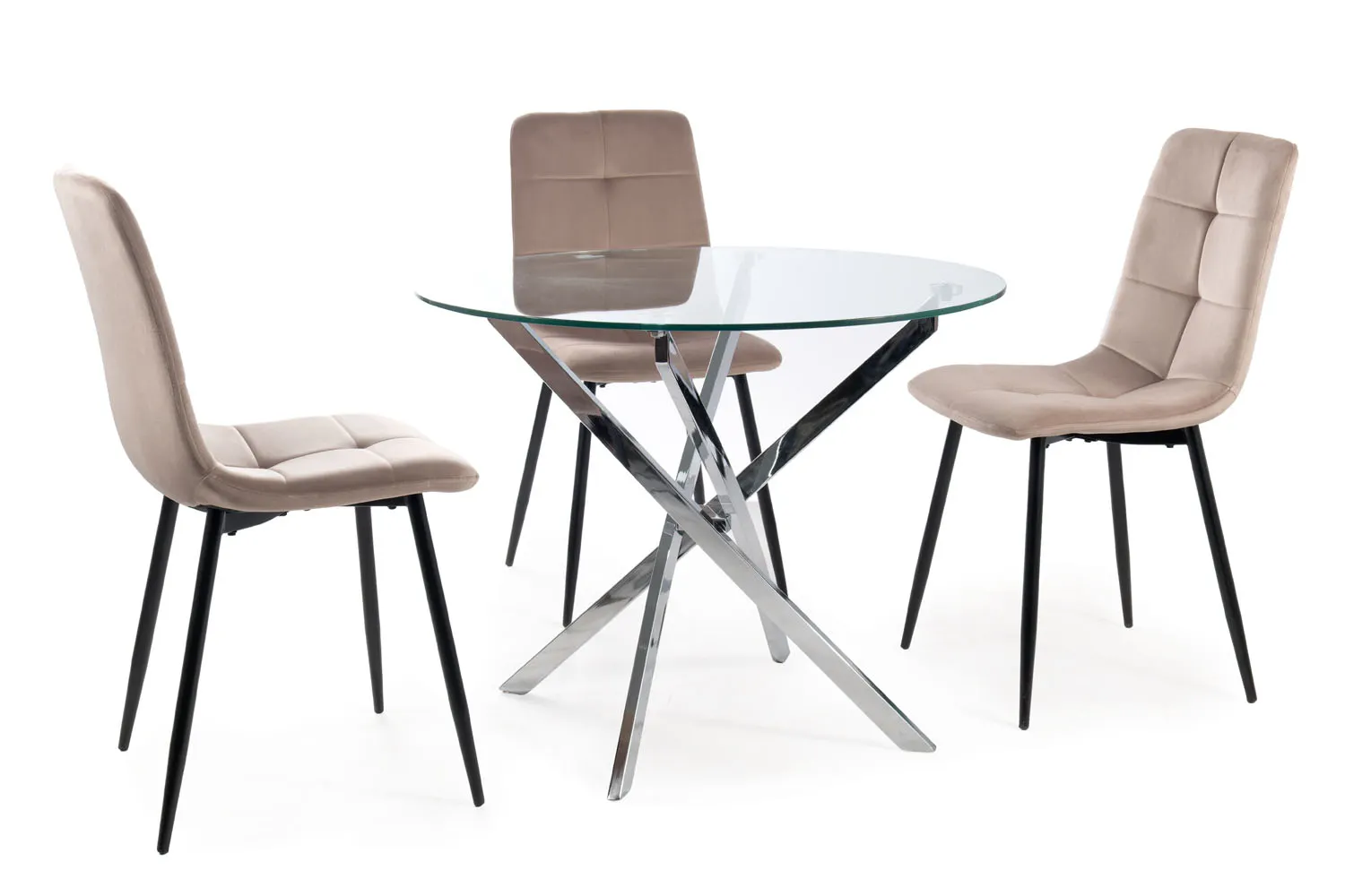 Stół okrągły AGIS szkło hartowane/chrom 90x90 Signal - AGIS