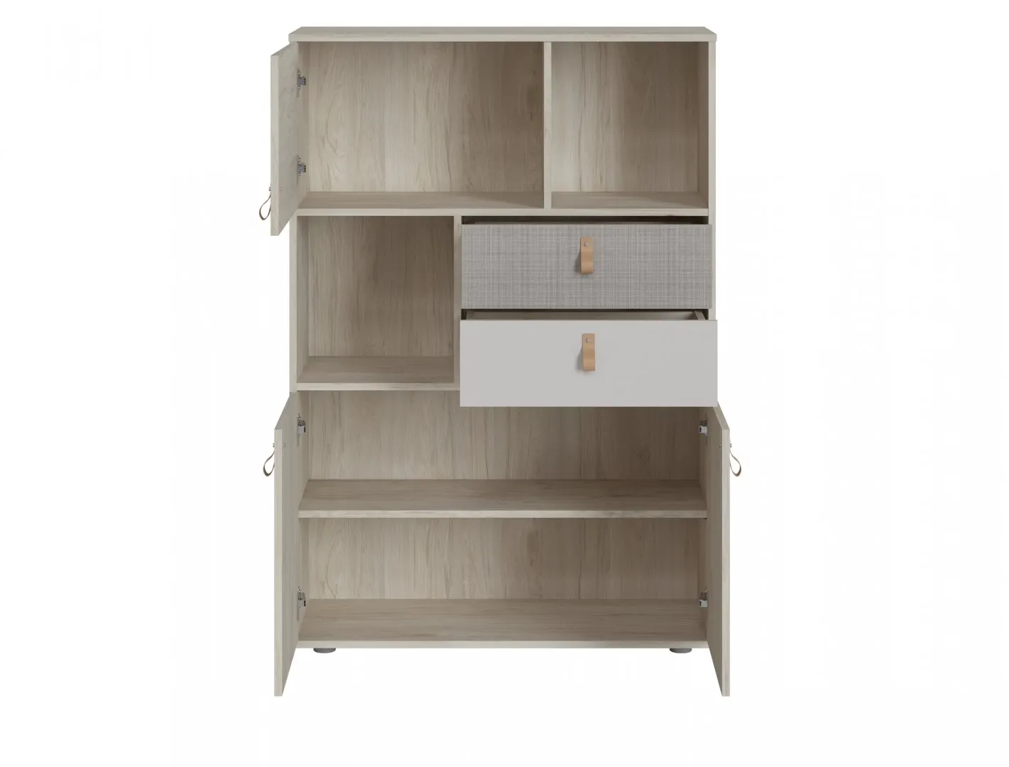 Komoda 3-drzwiowa z 2 szufladami DENIM DEIK03 Orzech Rockford Jasny, Cashmere, Caroline - 6000000011767