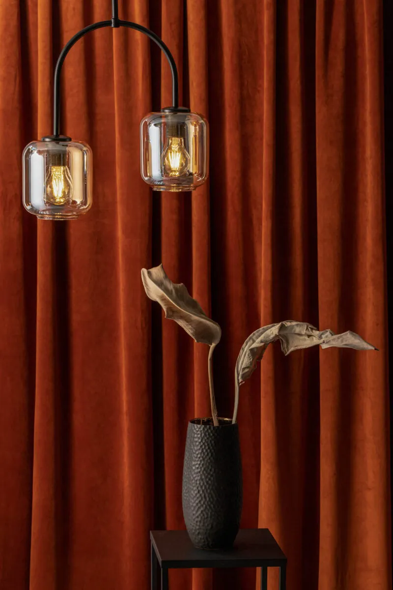 Lampa sufitowa SHINE 2 czarno-bursztynowa - SI_32242