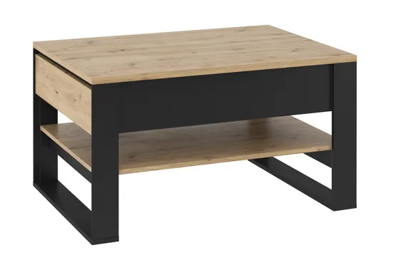 Stolik kawowy z szufladami 100x70 Quant QA-09 dąb artisan/czarny
