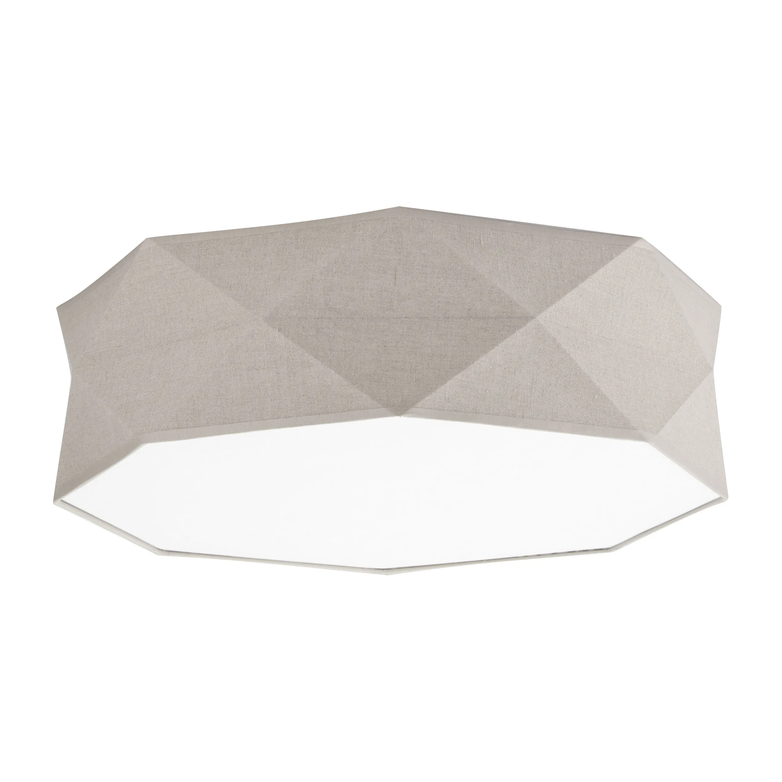 Lampa sufitowa KANTOOR brązowa z tkaniny z białym kloszem 52x17cm
