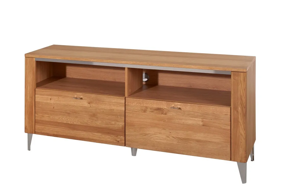 Szafka RTV LATINA 25 drewniana z szufladami - dąb miodowy 155x70x42cm