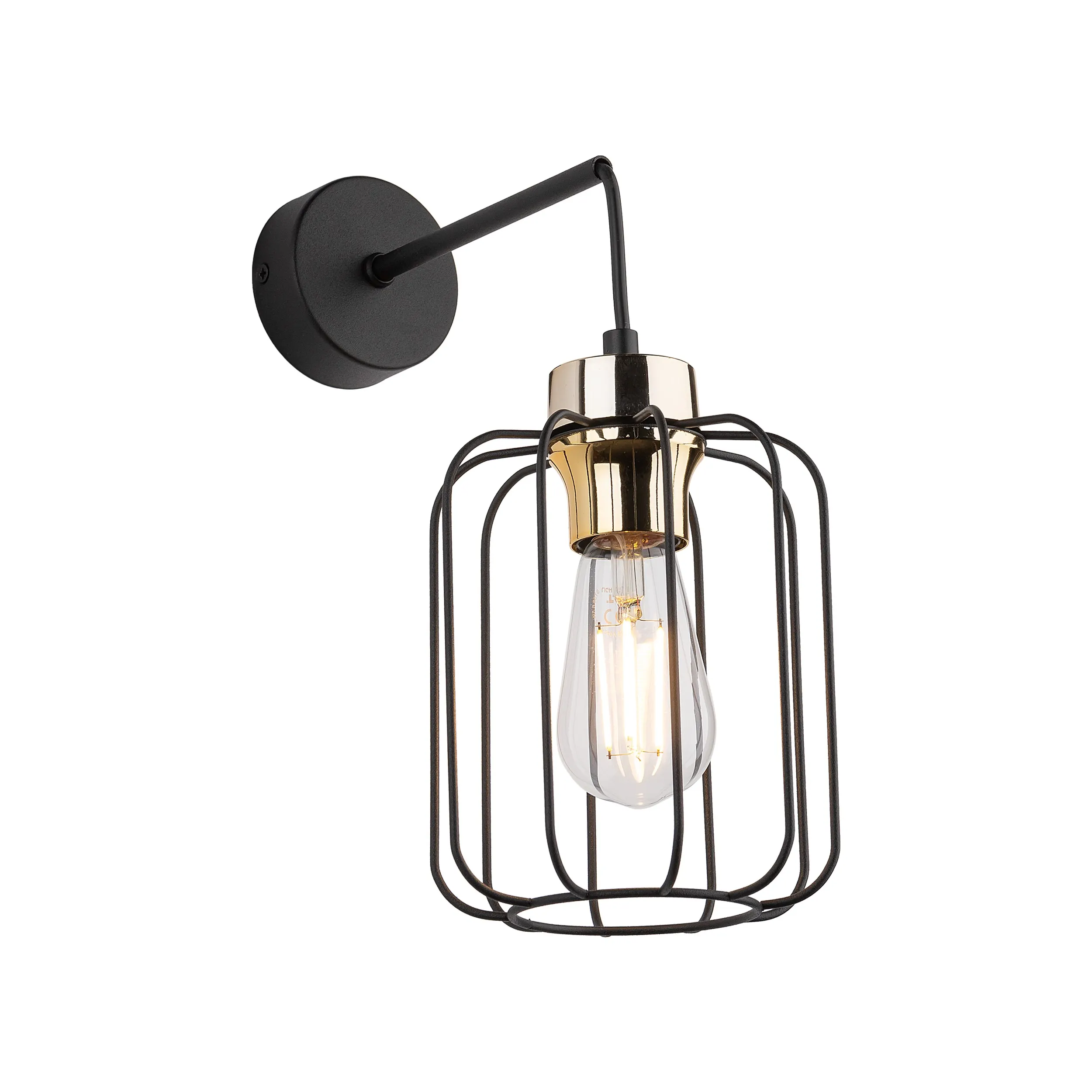 Kinkiet GALAXY czarny ze złotym elementem 33x26x15cm - TK_4742