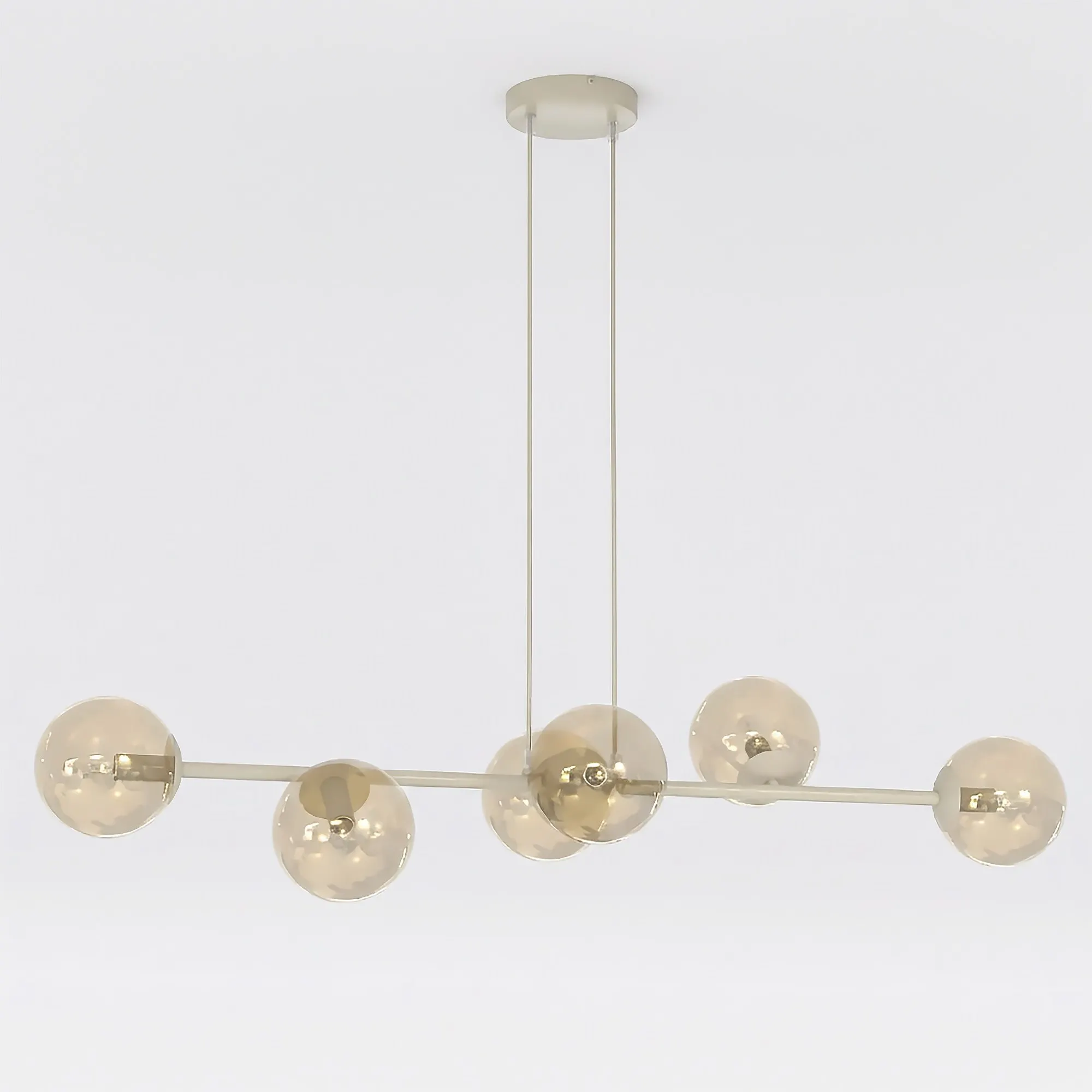 lampa wisząca, kule, szklane kule, metalowa konstrukcja, złoty kolor