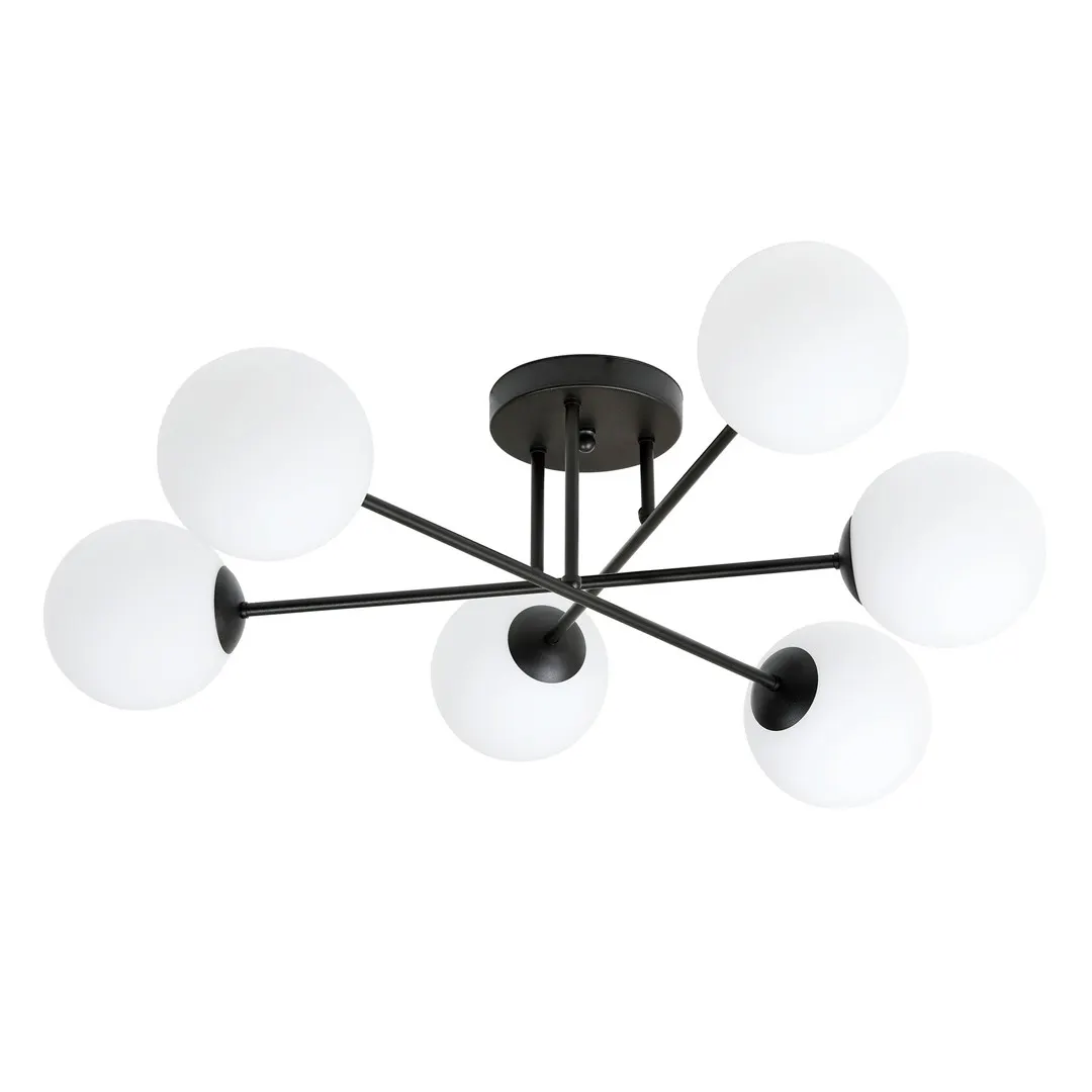 Lampa sufitowa ROMA 6 czarny biały
