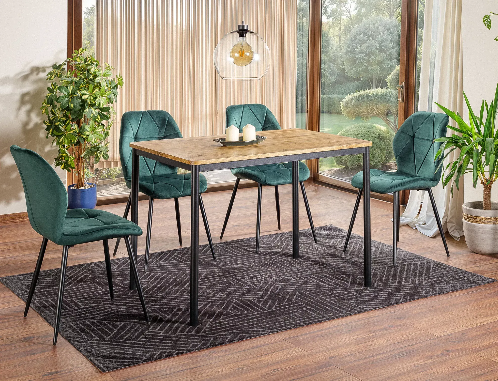 Stół jadalniany CITY 110x75 dąb/czarne nogi - CITYDAC110