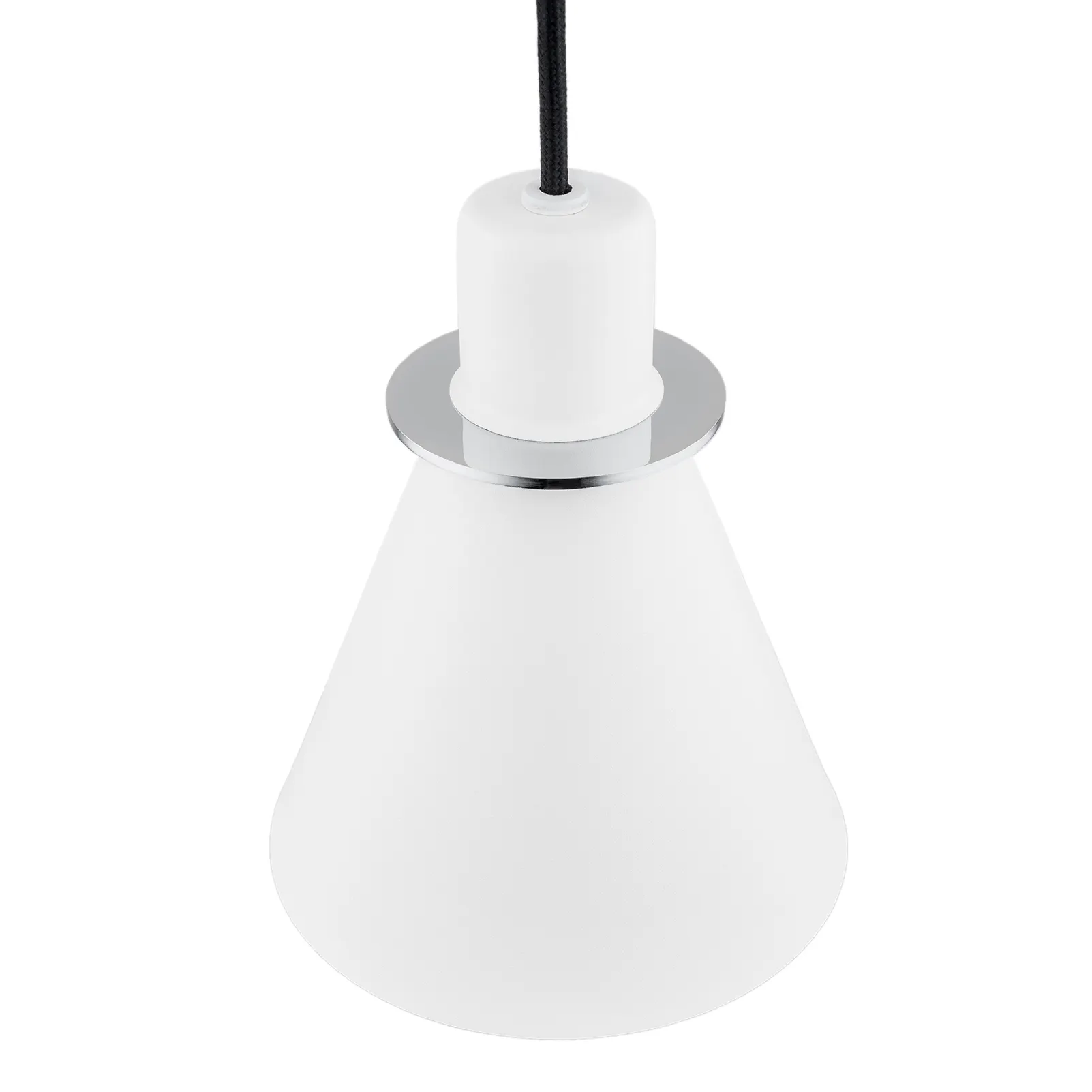 Lampa wisząca BEVERLY biała chromowana z czarnym przewodem 100x14cm - 4681