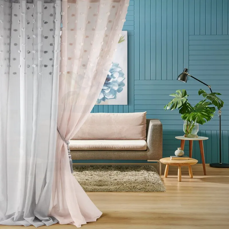 ZASŁONA GOTOWA D91 STELLA 140X250 CM SZARY - EU_357660