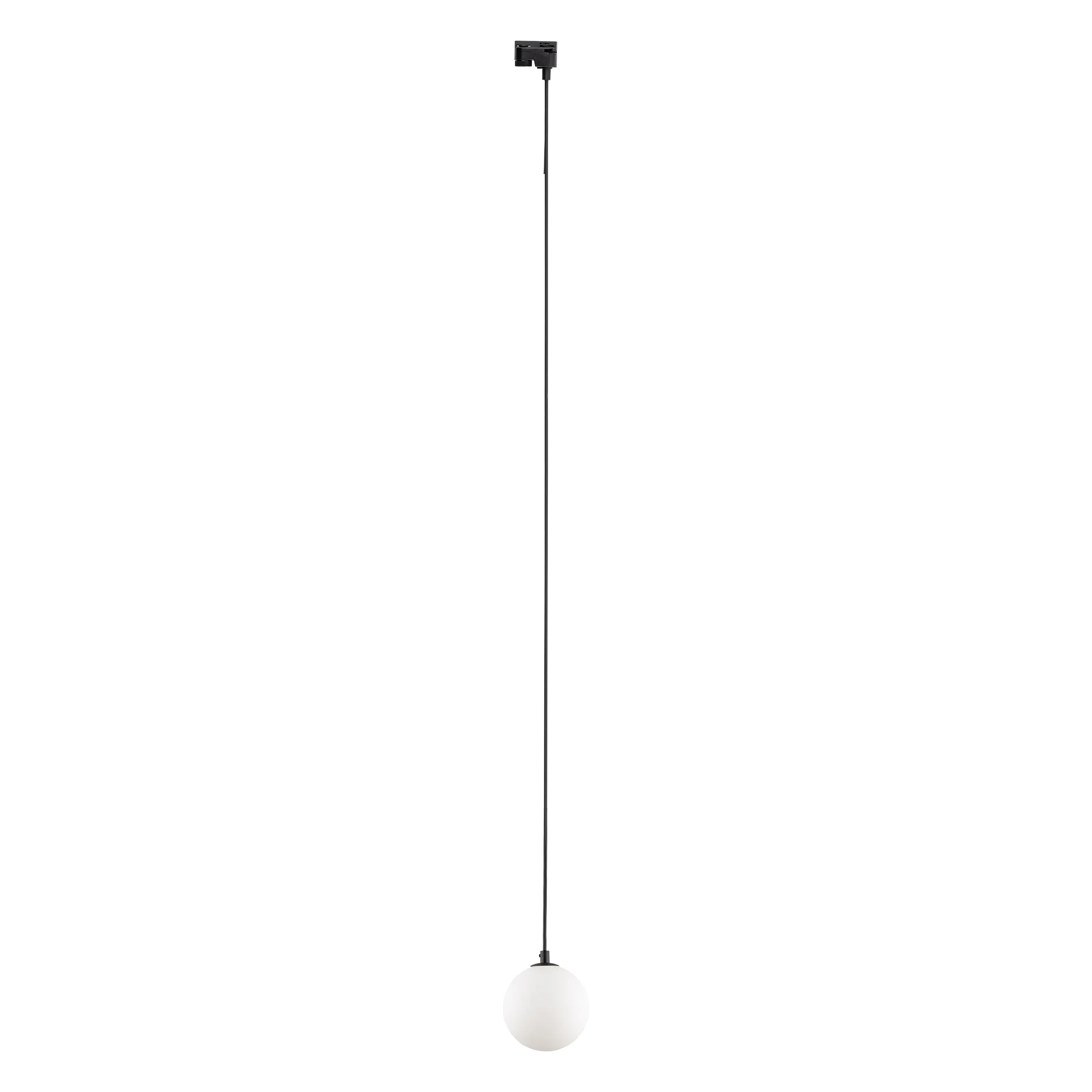 Lampa listwowa wisząca TRACER czarna z białym okrągłym kloszem 155x12cm - TK_4927