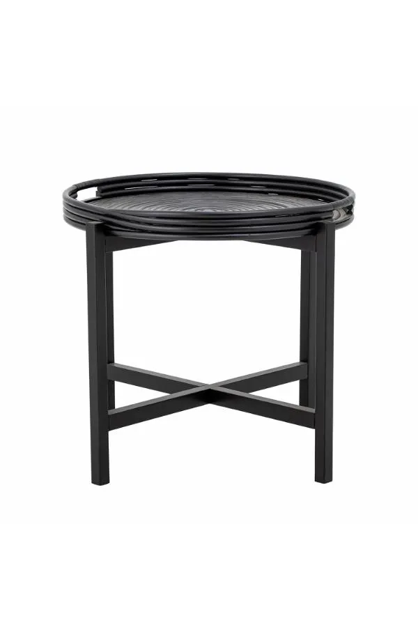 stool, okrągły blat, metalowy bok, czarny, taca okrągła