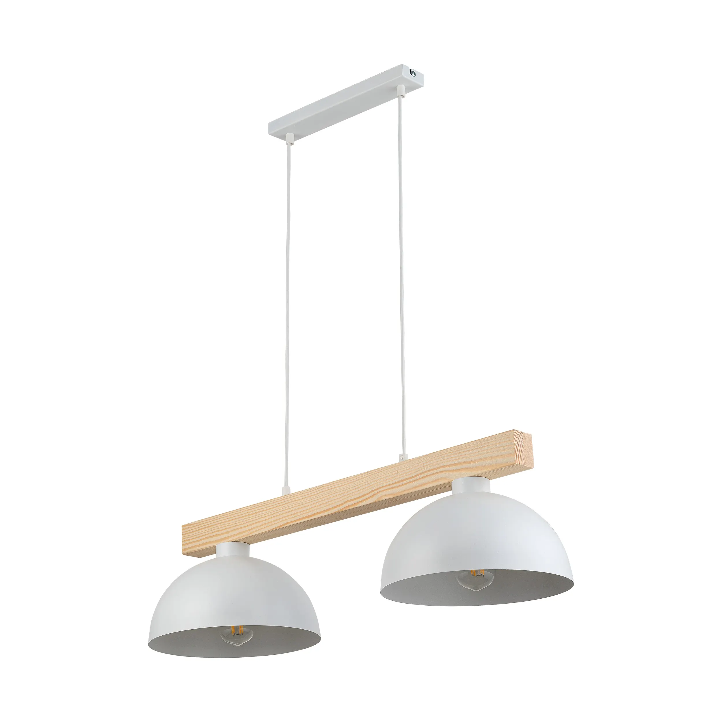 Lampa wisząca OSLO biała na drewnianej listwie 120x83x33cm