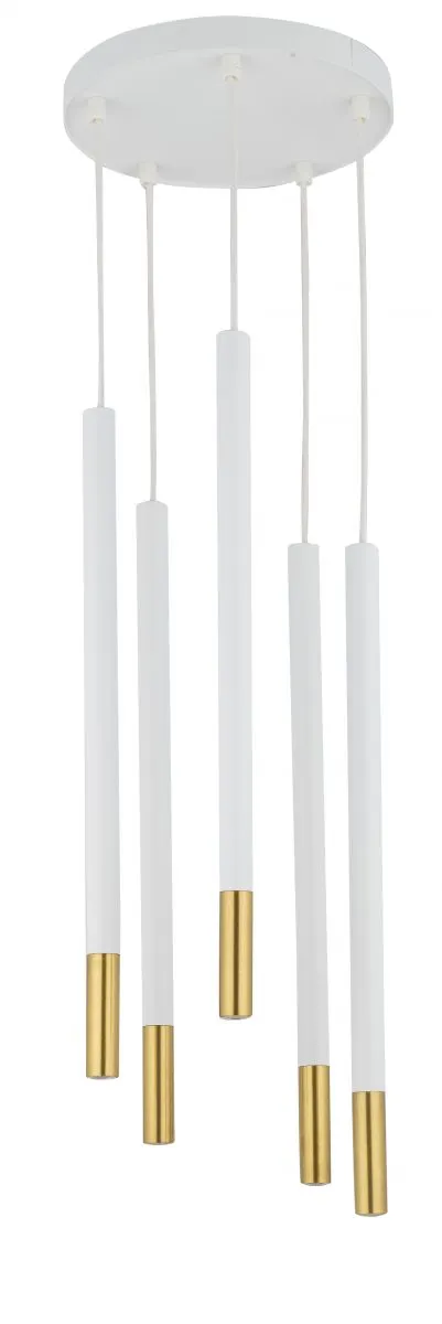 Lampa wisząca SOPEL DUE 5 biało-złota Lampa wisząca SOPEL DUE 5 biało-złota