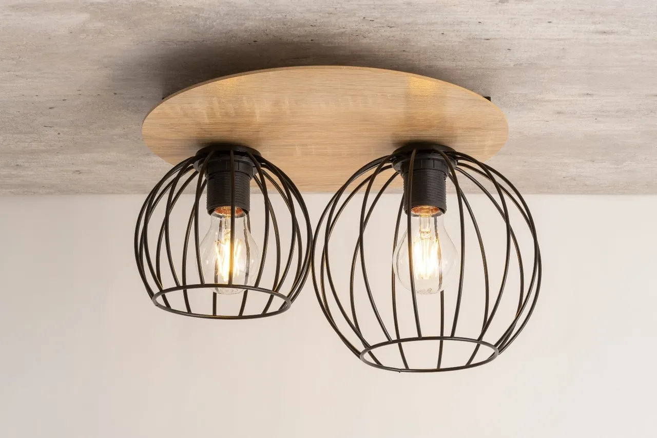 Lampa sufitowa/plafon CYBER 2 okrągły brązowo-czarny - SI_32355