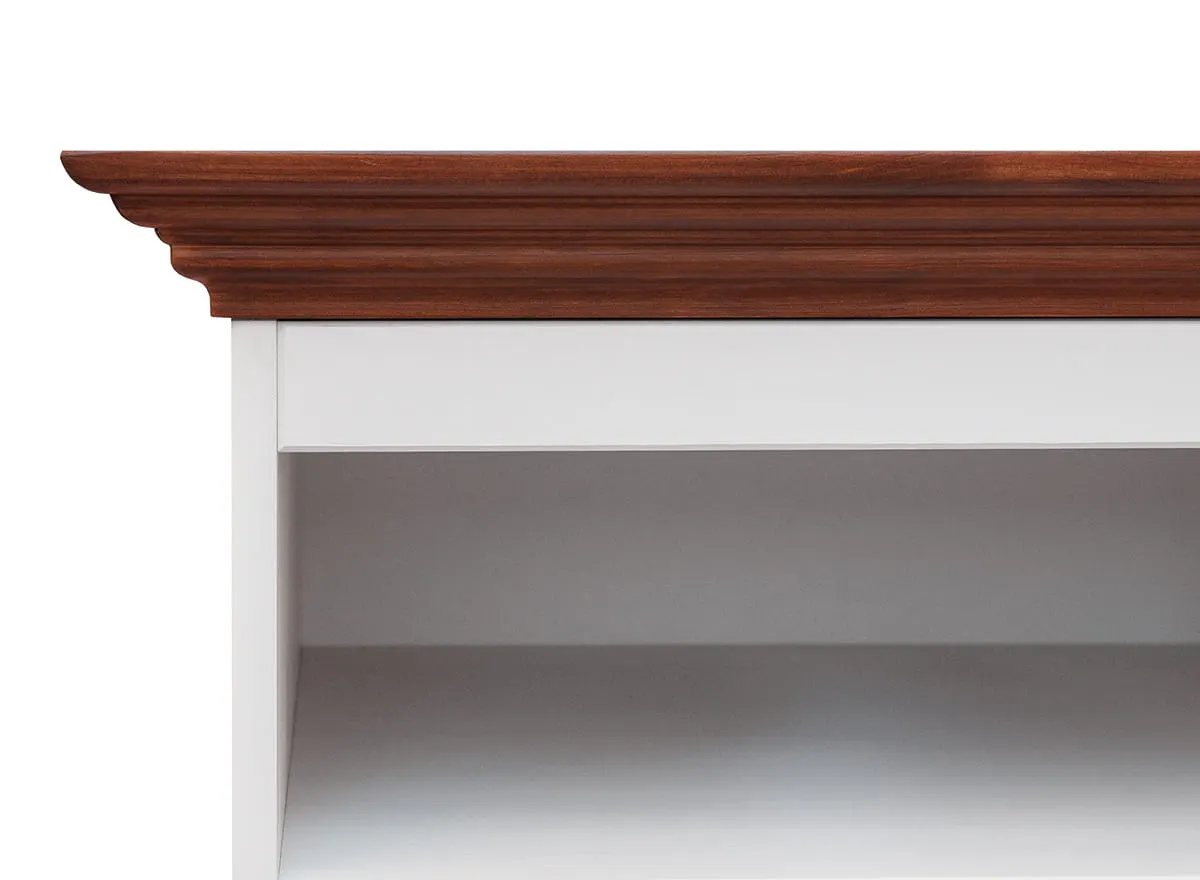 Szafka RTV z 2 szufladami BELLUNO ELEGANTE 167 cm biała, orzech - PL010B/O