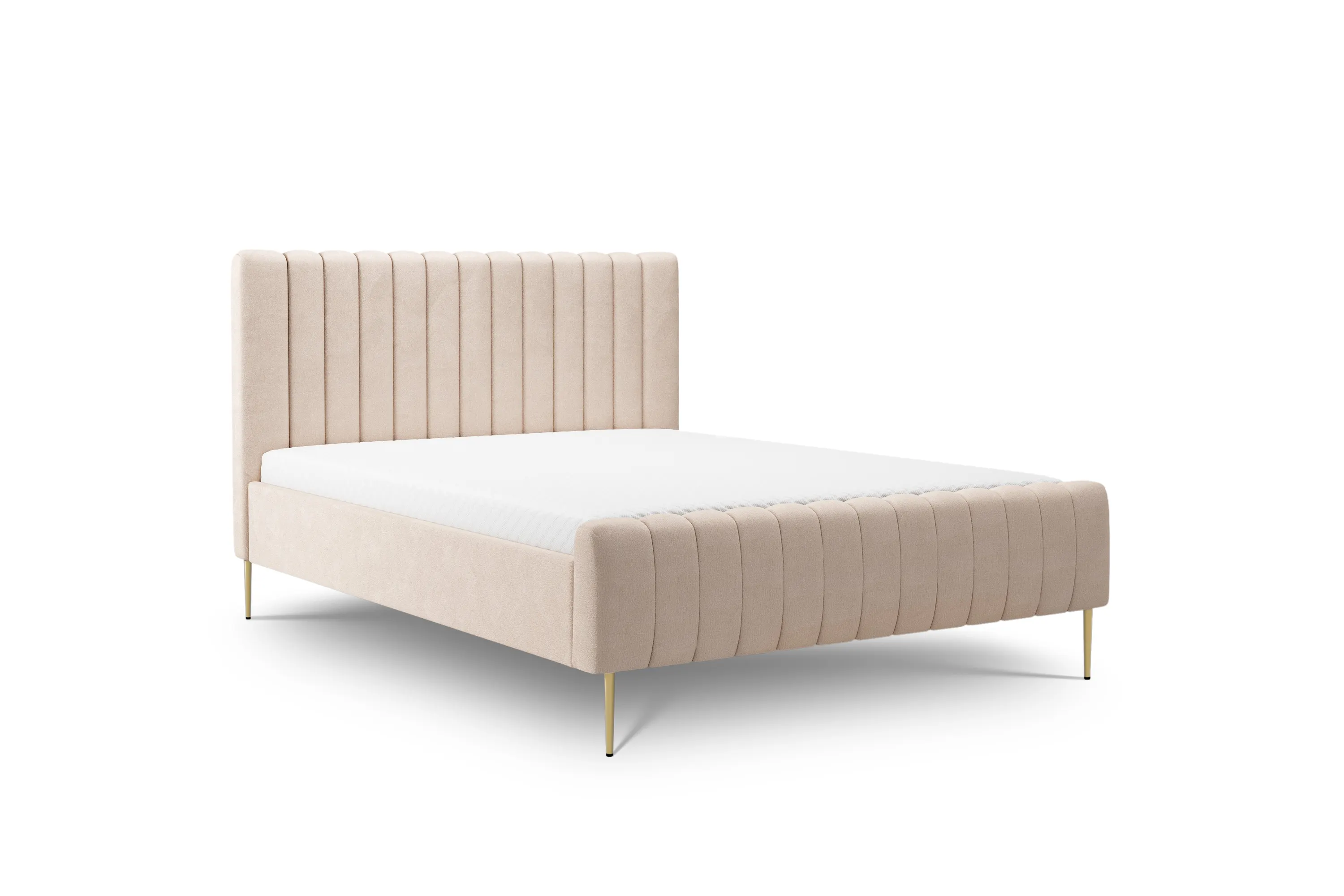 Łóżko Nicole / 160x200 / Salvador (SIC) 2 / złote nogi - beżowy Łóżko Nicole / 160x200 / Salvador (SIC) 2 / złote nogi - beżowy