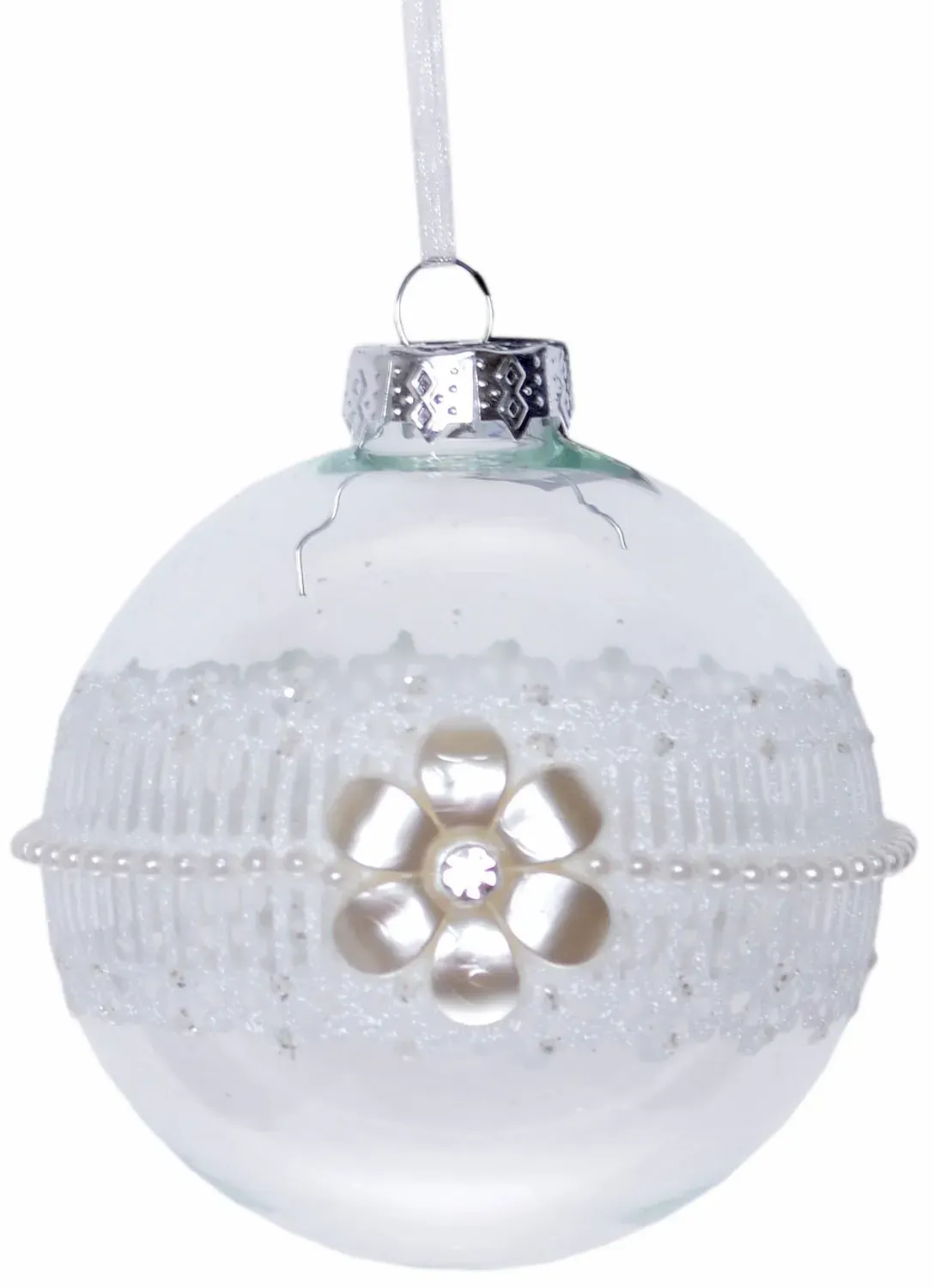 Bombka szklana Z KWIATKIEM 3762 transparentna Bombka szklana Z KWIATKIEM 3762 transparentna