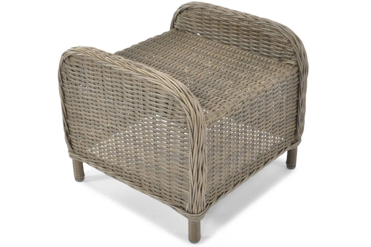 Fotel ogrodowy uszak SONATA z podnóżkiem technorattan szary - FE5906948125551