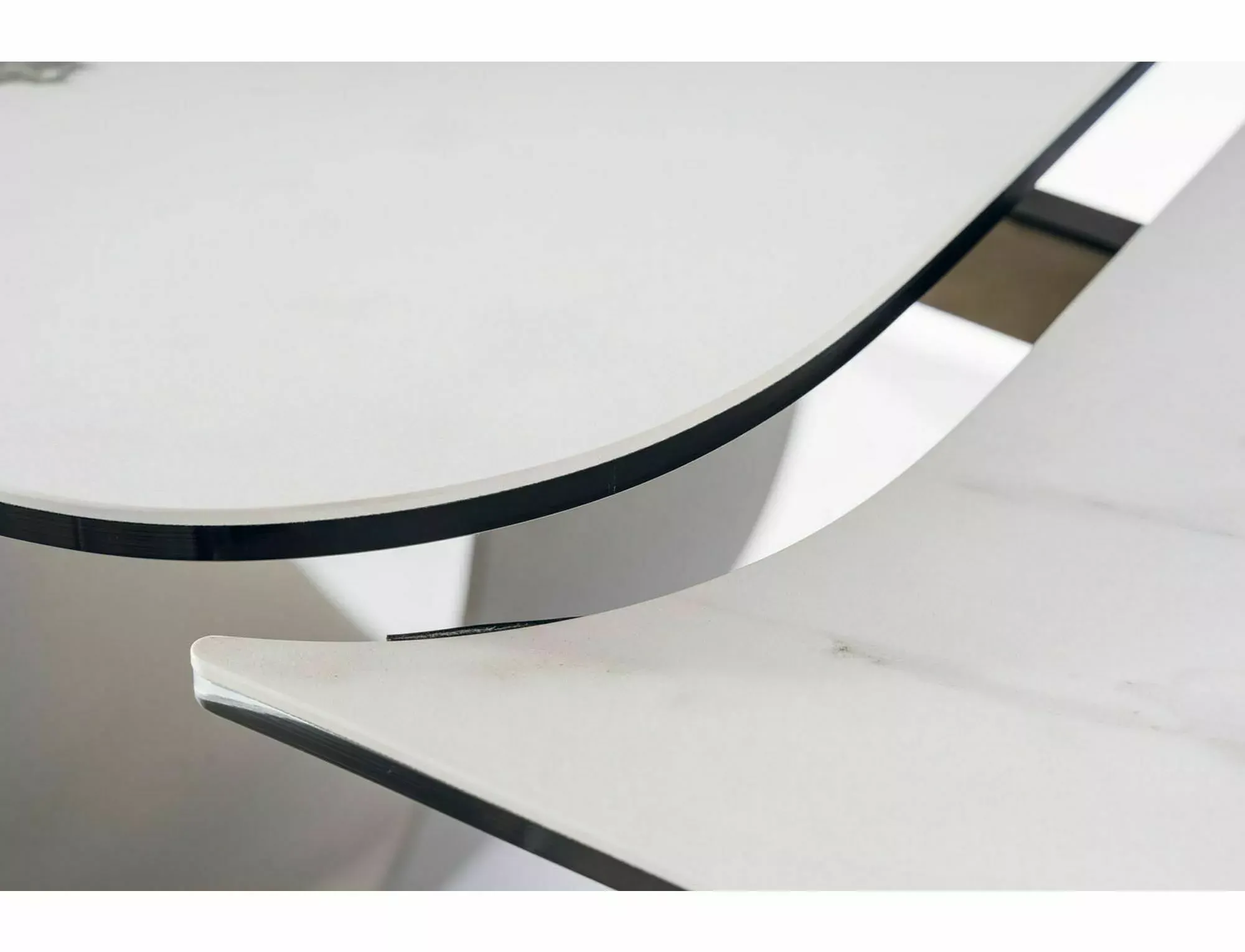 Stół rozkładany INFINITY CERAMIC 95x160(240) Amber Bianco biały stelaż miedziany Signal — zdjęcie 7