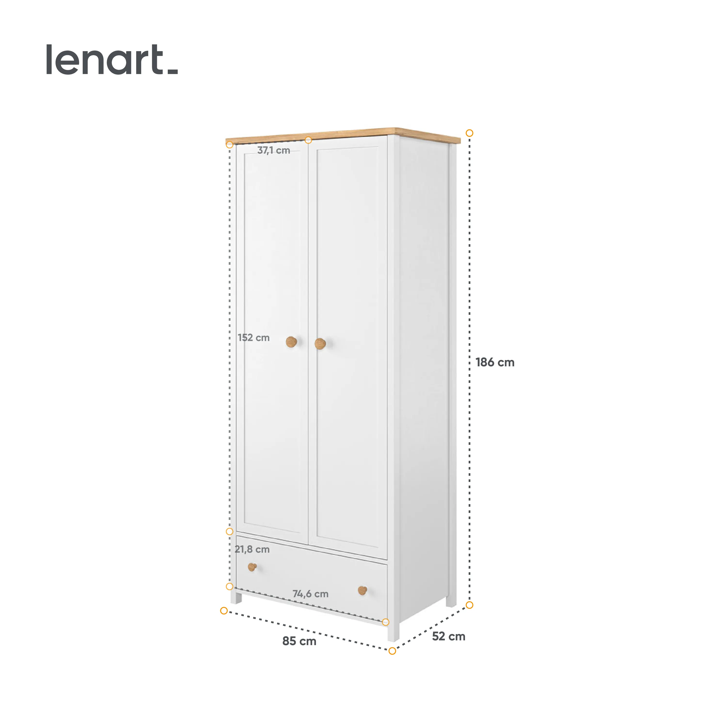 Szafa 2-drzwiowa Story SO-12 biała - SO12BDN