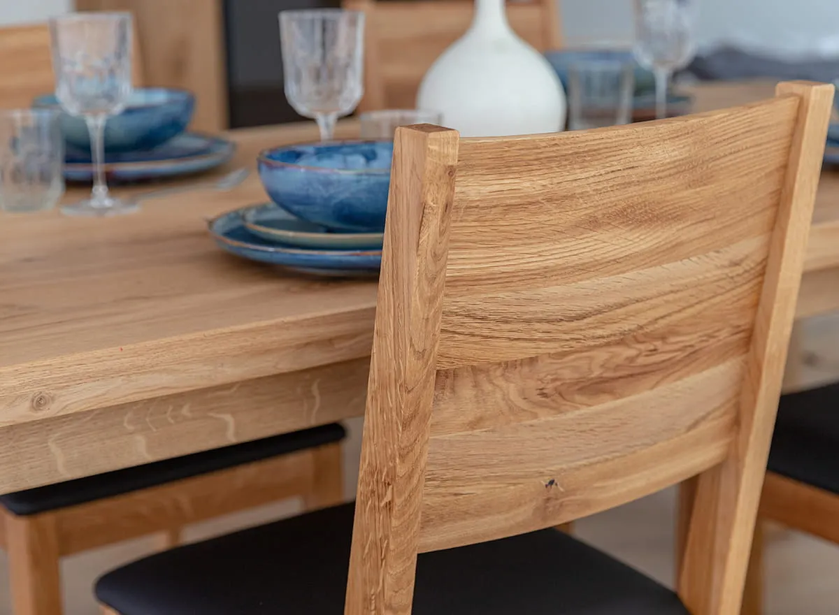 Krzesło drewniane PRATO czarne siedzisko dąb olejowany - KDBCZ