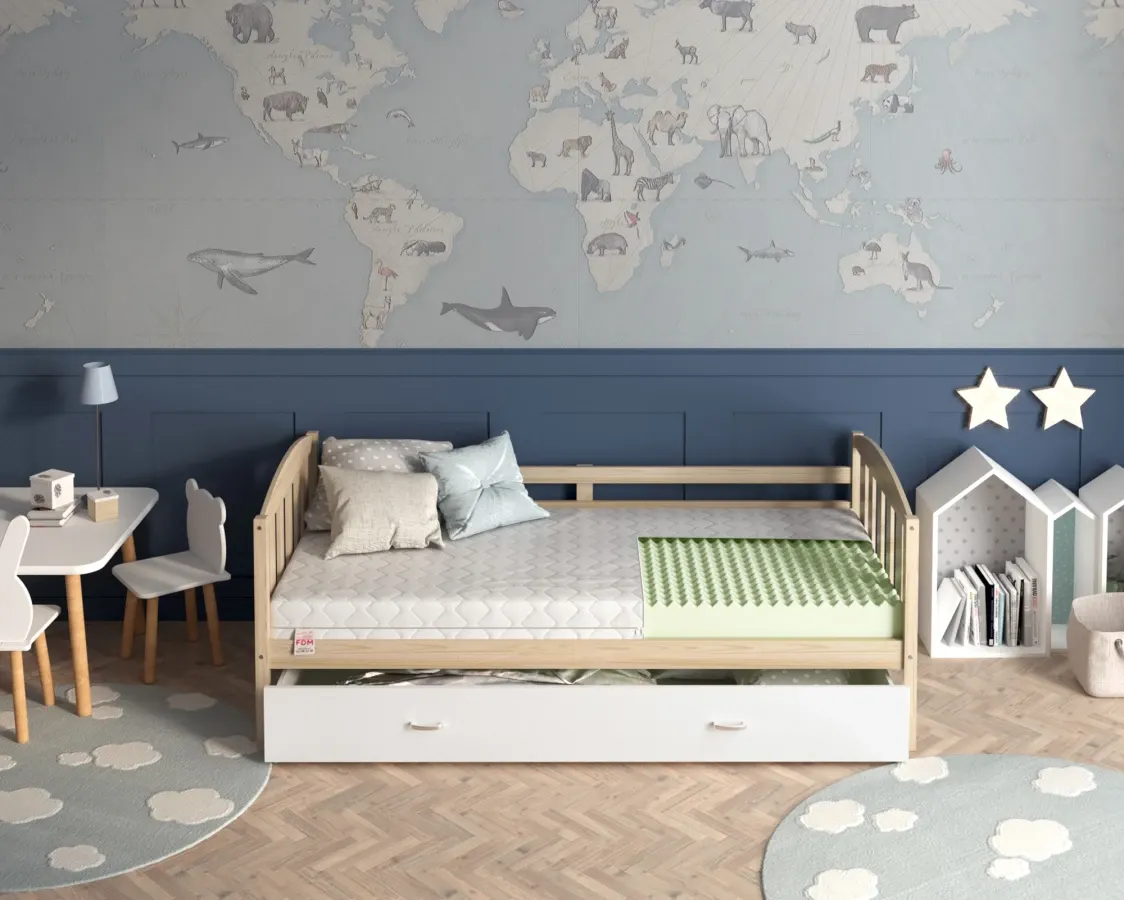 Materac piankowy EASY 4KIDS pianka poliuretanowa jeż - 80x180x12 cm H3 średnio twardy