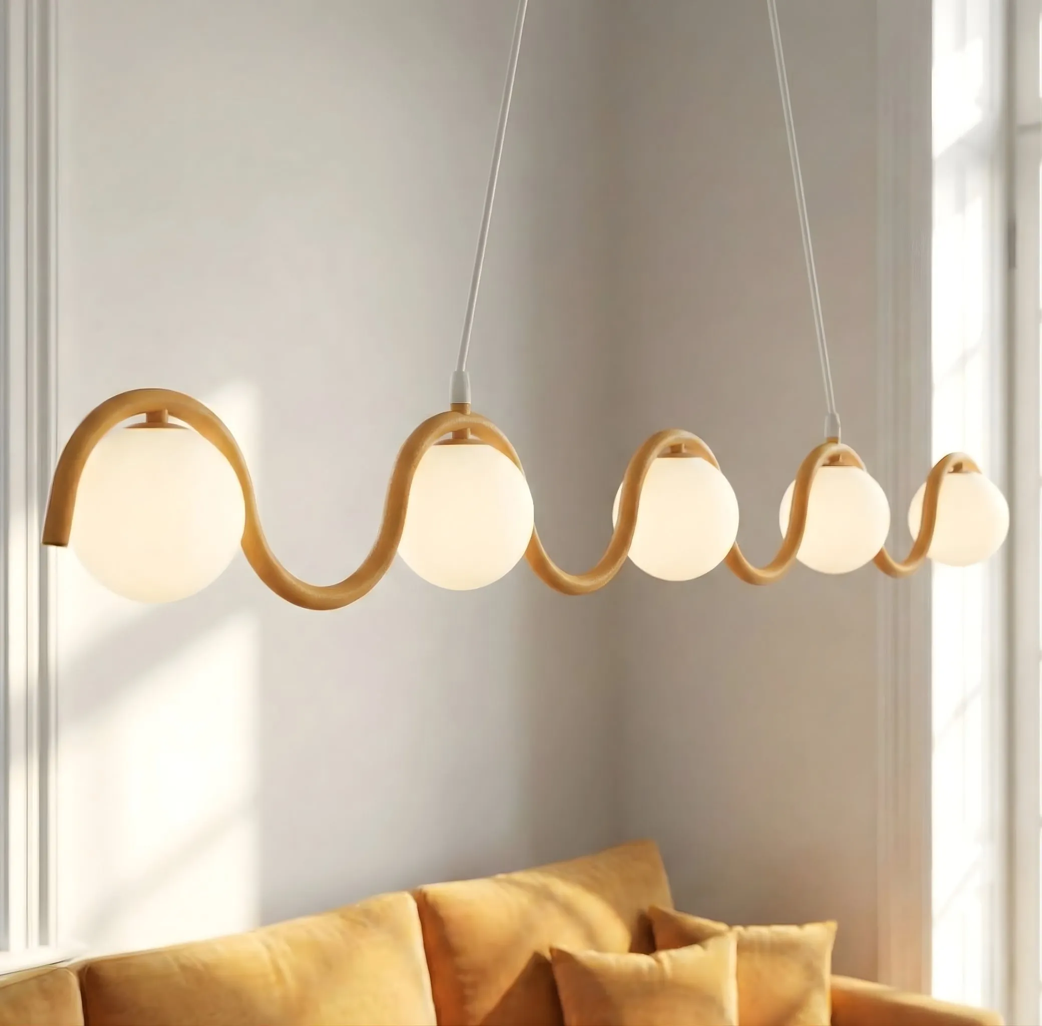 Falista lampa wisząca SINUS 5 pomarańczowa - 1665/5