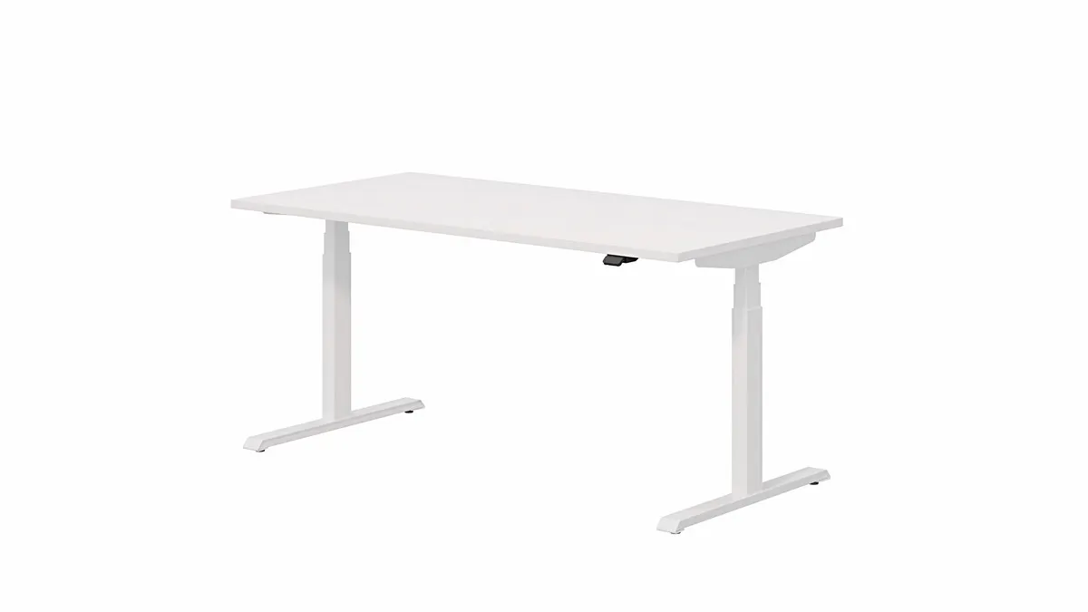 Biurko OP-LITE E elektryczne z regulacją wysokości białe 140x70x62,5(127,5)cm