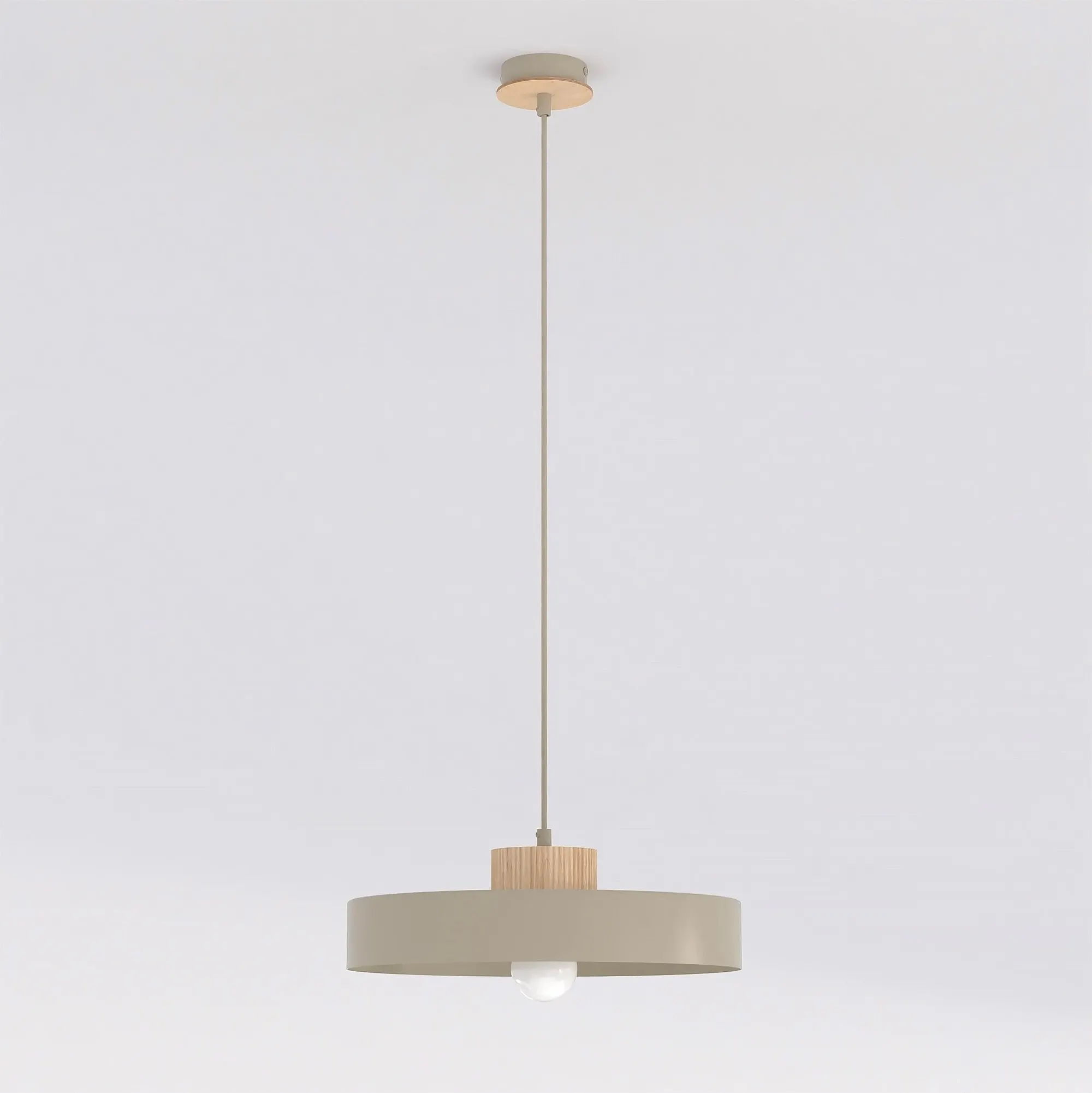 Lampa wisząca z dwuwarstwowym kloszem KIVI 1L mokka naturalny