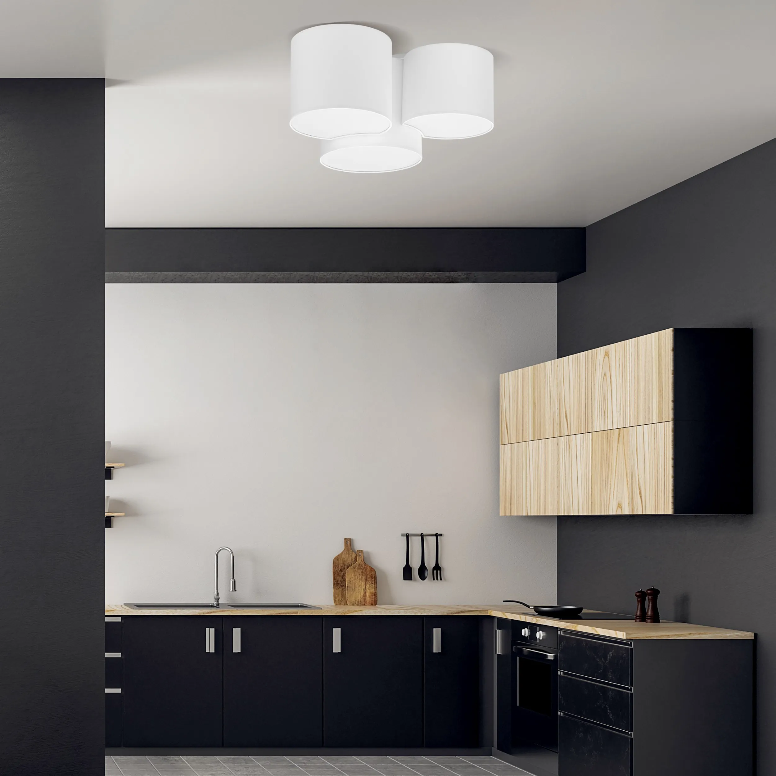 Lampa sufitowa MONA biała potrójna 54x42x30cm - TK_3441